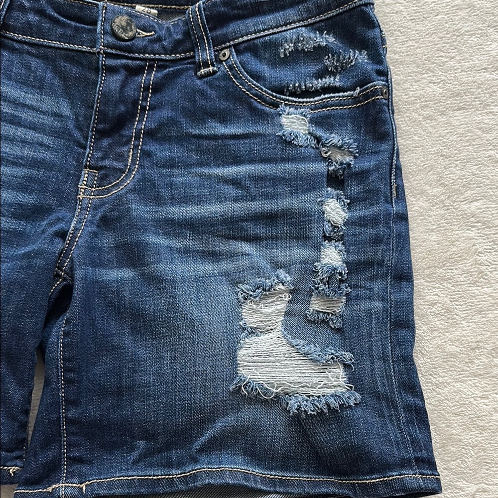 BKE Stella Distressed Blue Denim Shorts size 28 - Picture 4 of 7